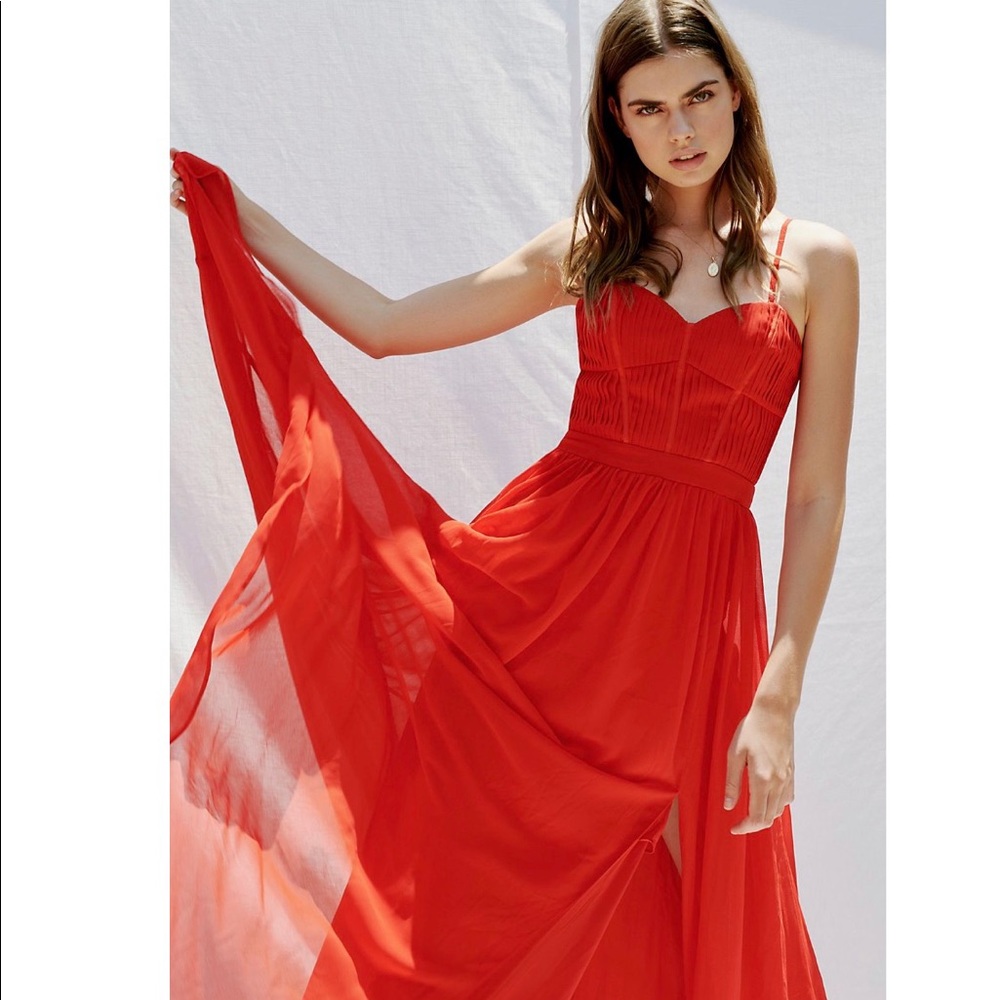 Free People Fame and Partners Maxi Dress Pleated - Picture 2 of 7